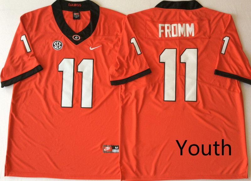 Youth Georgia Bulldogs #11 Fromm Red Nike NCAA Jerseys->ncaa teams->NCAA Jersey